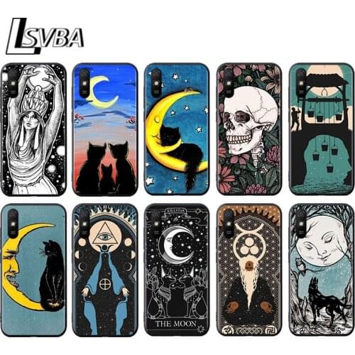 Witches Moon Tarot Mystery for Xiaomi Redmi 10X Pro 5G 9A 9I 9T 9 GO K40 K30 K20 Ultra 8 7 6 5 4X Pro Soft Black Phone Case