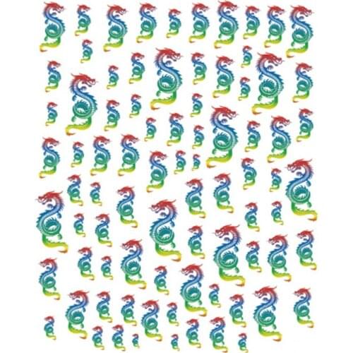 1 Sheet New Arrived 3D Nail Stickers Decals Red Black Dragons Design Adhesive Stickers Nail Art Decoration Nail Stickers