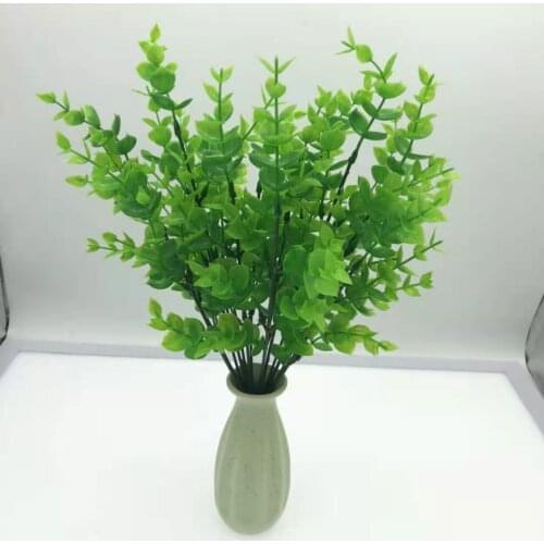 1pc Artificial Flowers Eucalyptus with Leaf Green Grass Plastic Plants Fake Foliage Bush for Home Wedding Decoration Party