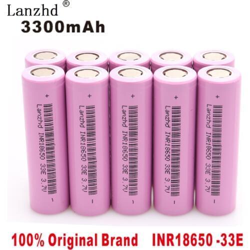 10PCS 2019 New INR18650 3.7 v 3300 mah 18650 Lithium Rechargeable Battery For Flashlight batteries Li ion 18650 30a 18650VTC7
