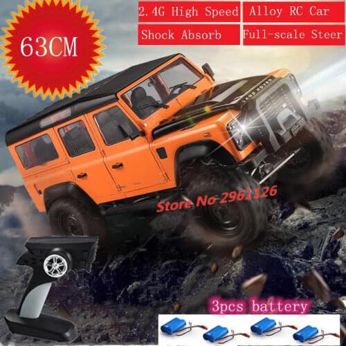 2.4G Off-road Climbing Crawel Vehicle Defender Waterproof Truck 63CM Alloy High Speed GTS Shock Absorb System Full-scale Steerin