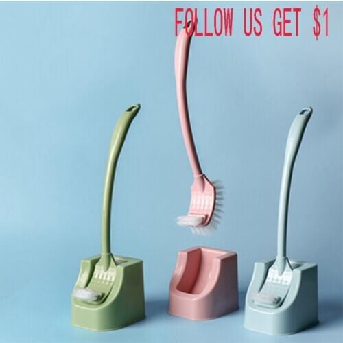 2PCS Plastic toilet brush set Bathroom cleaning brush Long handle without dead corner toilet brush set