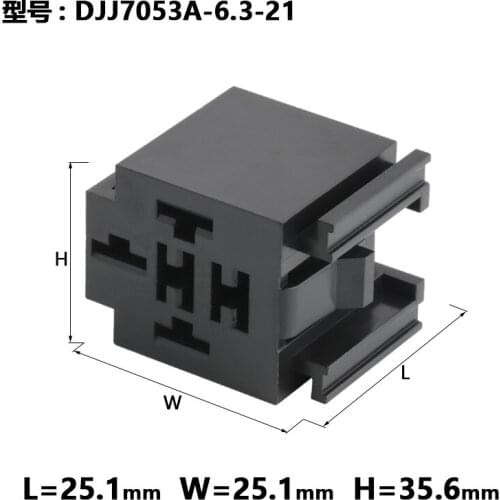 200 sets 5 Pin Automotive Relay Base Connector Relay Sockets With Metal Pins plug DJJ7053A-6.3-21