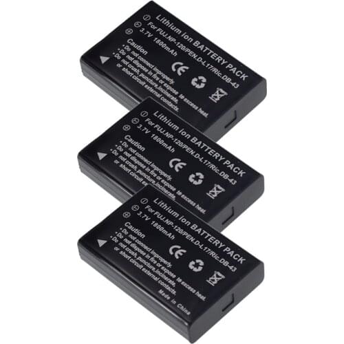 3Pcs NP-120 FNP120 NP120 Camera Battery for Fujifilm FinePix F10 F11 Zoom M603 MX4 603 1800mAh