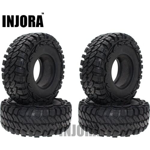 4PCS 114MM 1.9 Inch Rubber Wheel Tires for 1:10 RC Rock Crawler Car Axial SCX10 90046 Tamiya CC01 D90 D110