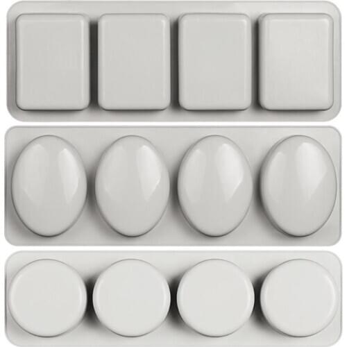 4-grids DIY Silicone Soap Mold for Handmade Soap Making Forms Baking Mould