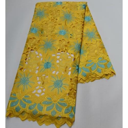 5yards/pc) High quality pure white African voile lace fabric wonderful embroidered Swiss cotton lace for party dress CLP494