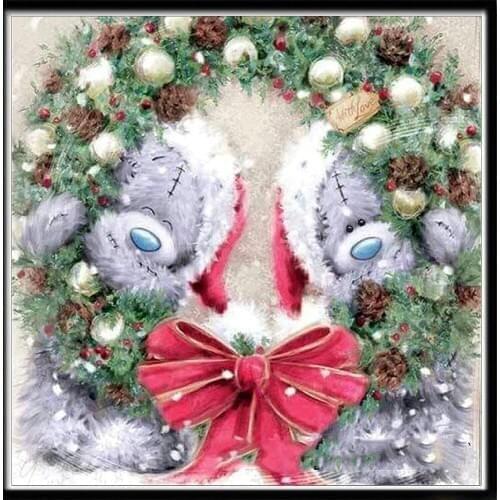 5D diamond painting full diamond Christmas Teddy round diamond mosaic pattern home decoration DIY handmade