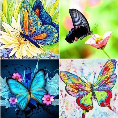Evershine Diamond Painting Full Drill Square Butterfly Diamond Embroidery Sale Animals Diamond Art Rhinestones Pictures Beadwork