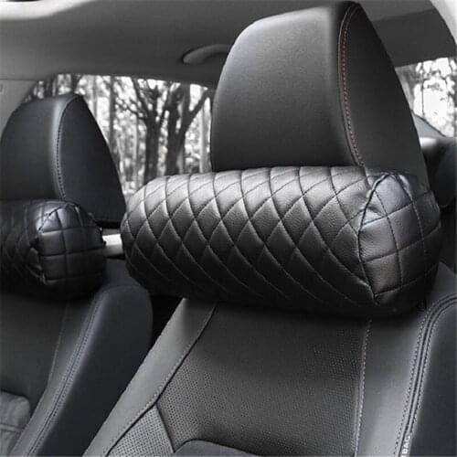 CHIZIYO Car Neck Pillow Travel Headrest Memory Foam Multifunctional Cushion Round Roll Headrest Supports Cushion Pad Black