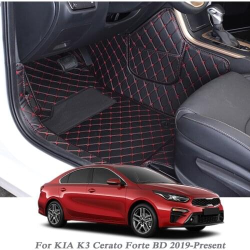 Car Styling PU Leather Foot Mat For KIA K3 Cerato Forte BD 2019-Present LHD Floor Carpet Protector Waterproof Pad Auto Accessory