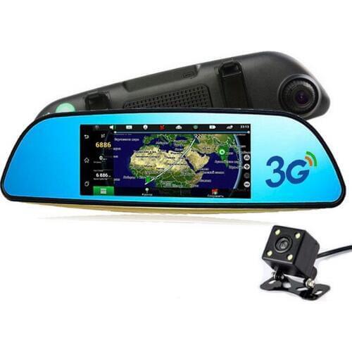Car DVR Supports GPS Navi Bluetooth WIFI Dash camera recorder 1080P 7 inch Video Camera FHD Rear View Mirror Dual Lens 3G