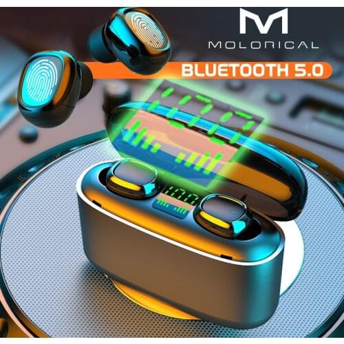 MOLO Wireless Bluetooth Earphones Touch Control headset LED Display Charging Stereo earbuds TWS Headphones for laptop smartphone