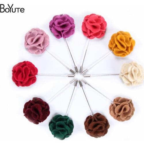 5Pcs Mix Colors Flower Brooch Wholesale Men Brooch for Wedding