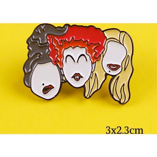 3pcs Terror Funny Face Brooch and Cartoon Enamel Pins Men and Women Fashion Jewelry Gifts Anime Movie Novel Lapel Badges