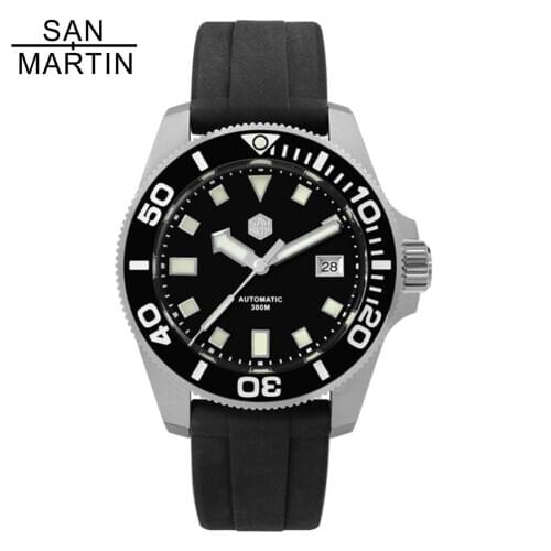 San Martin 2020 Automatic Mechanical Mens Watches Sapphire Crystal Ceramic Bezel 30Bar BGW9 Lume Stainless Steel часы мужские