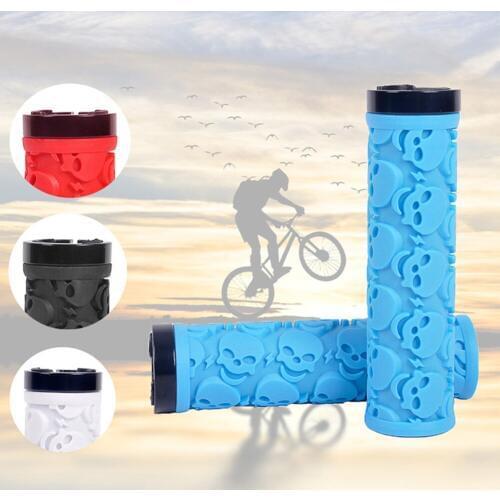 1Pair Ghost Skeleton Ghost Bike Bicycle Handlebar Cover Soft Lightweight Rubber Grips MTB Mountain Bike Handle Bar Covers