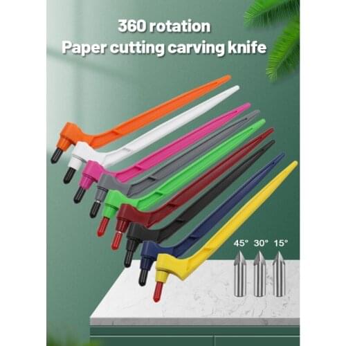 Flexible Craft/Art Cutting Knife Stainless Steel 30 DegreeBlade 360-degree Rotatable Precision Knife for Art Quilting