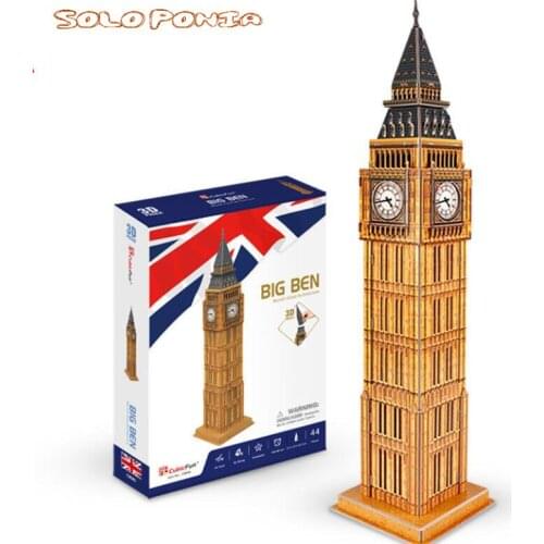 51.7 Cm Big Ben Tower Cardboard Assembly Model Miniature Micro Landscape DIY Building Miniature 3D Puzzle Toys Building Toys