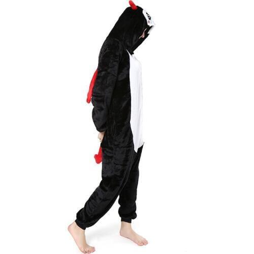 Dropship Adult High Quality Black Demon Kigurumi Onesies Sleepwear Animal Anime Cartoon Pajamas Cosplay Costumes