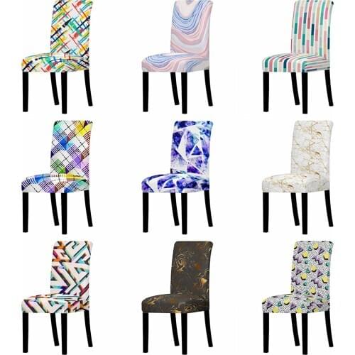 Irregular Geometry Universal Size Elastic Chair Cover For Dining Room Wedding Banquet Spandex Stretch Chair Cover Seat