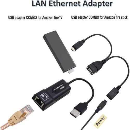 New 2 AMAZON GEN Ethernet for LAN FIRE or THE 3 2 STOP Buffering TV STICK or Adaptor With USB Connect Video Cable