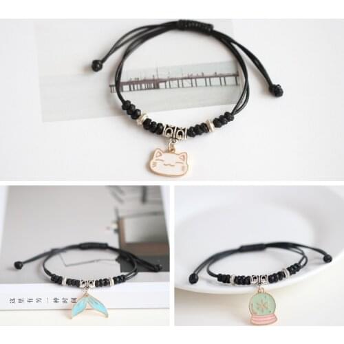 New hand-woven dripping alloy couple bracelet female fashion small gift 0a1#2593