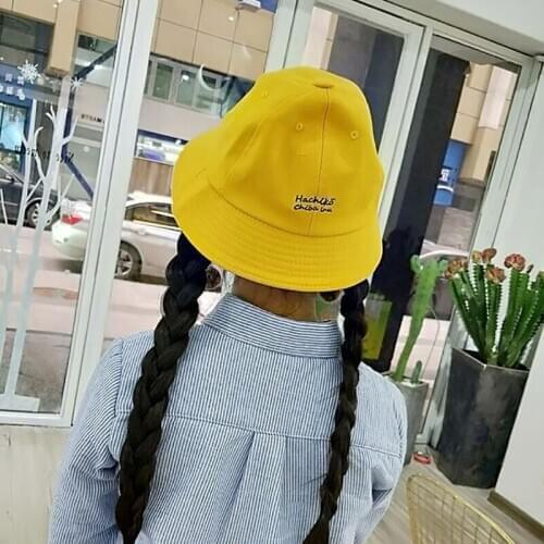 Summer Bucket Hat Solid Color Sun Hats For Beach Embroidered Fisherman Hat Casual Fashion Visor Cap Women Backet Hat Caps Women