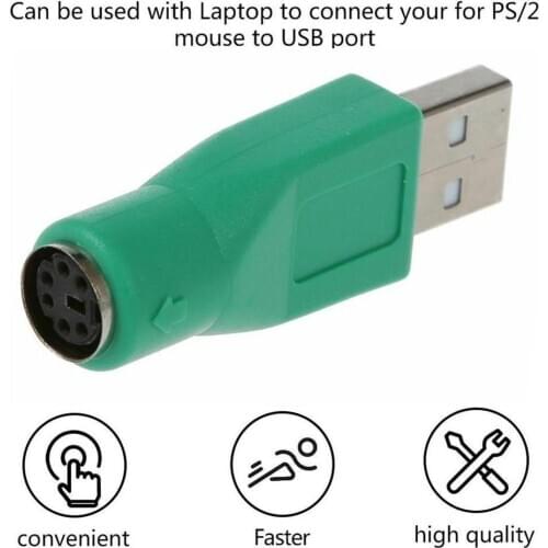 For PS / 2 Female To USB Male Adapter Converter For Keyboard Mouse USB male to PS2 Mini Din 6 pin Female 2pcs