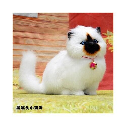 PLUSH TOY SIMULATION OF CAT PLUSH IS CALLED DESKTOP WILL BE CALLED KITTY MODEL STATUES SCULPTURE HOME WEDDING DECORATION DIES