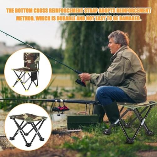 Outdoor Picnic Chair Portable Camping Seat Oxford Cloth Fishing Stool Portable Fishing Folding Backrest Chair With Storage Bag