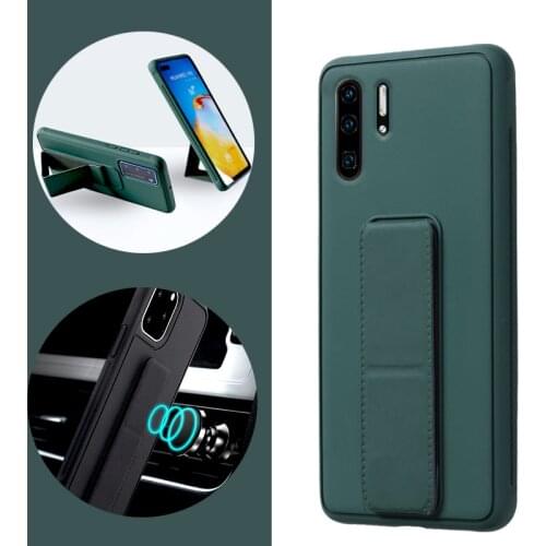 Luxury Leather Wrist Strap Case For Huawei Mate 40 30 Pro P40 P30 Lite P20 Pro PC Silicone Magnetic Holder Phone Stand Cover