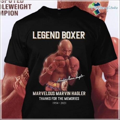 Ous Marvin Hagler Legend Boxer 1954 2021 signature thanks for the memories shirt