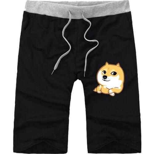 Anime cute Doge shorts Men cotton Short Sweatpants Casual shorts teenagers Summer Solid Breathable Elastic Waist Short Pants
