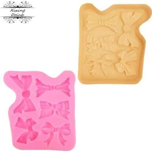 Cake tool 3D bow shaped cake silicone mold kitchen chocolate making cupcake cake decoration tool