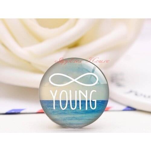 Handmade Round Infinity Young photo glass Cabochons, Jewelry Finding Cameo Pendant Settings, (F07806-90)