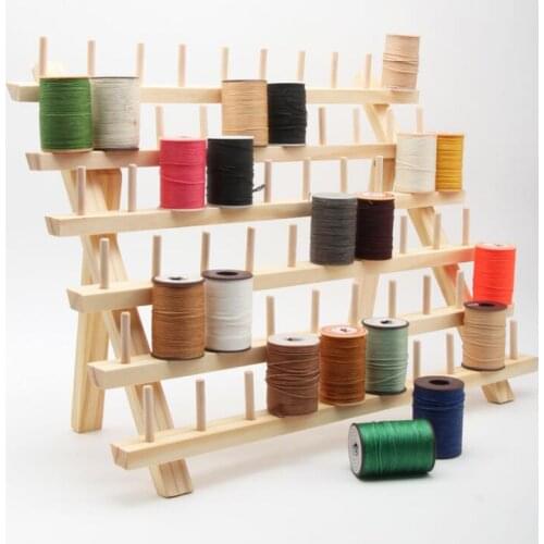 Home Type Solid Wood Shelf Folding Spool Storage Rack Sewing Thread Rack 60-Spool Thread Organizer For Sewing Embroidery
