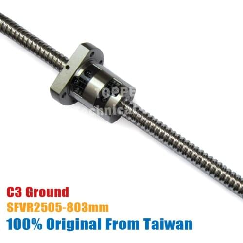 Taiwan TBI 803mm customized grinding ballscrew 2505 C3 5mm lead Ground with SFV2505 ballnut + end machined for CNC kit