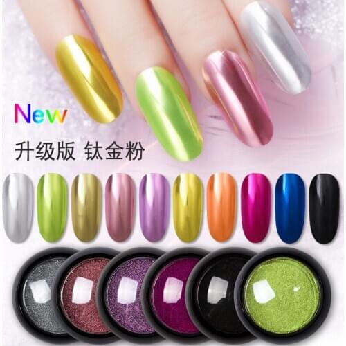 Nail art titanium powder, electroplated metal texture, shiny and lasting, mirror silver magic rose gold glitter aurora powder