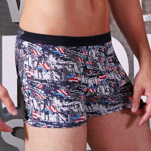 Fashion Modal hot sale Underwears comforty Shorts for Men Sexy Breathable Penis Pouch print Trunks Soft Male Panties
