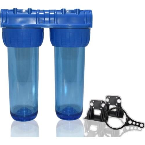 High Quality! 10 ''Transparent Two Stage Whole House Water Filtration System Without Filter 3/4 "Inlet & Outlet