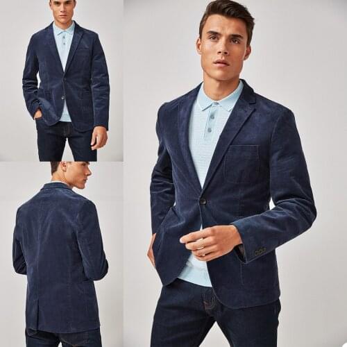 High Quality Mens Tuxedos Handsome Young Corduroy Blazer Business Party Show Wedding Marriage Evening Dinner Coat 1 Piece