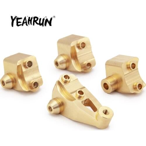 YEAHRUN 45g 1Set CNC Heavy Duty Brass Front Rear Axle Lower Shock Mount for Traxxas TRX-4 1/10 RC Crawler