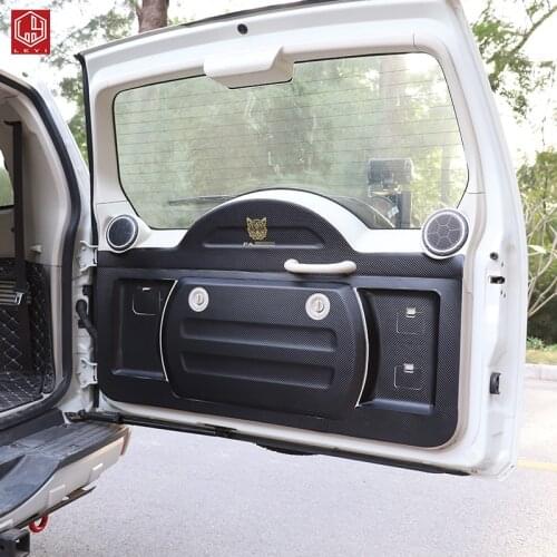 For Mitsubishi Pajero V97V93 V87 12-18 Car Boot Door Protection Pad Carbon Fiber Sticker Anti Kick Pad Car Accessories