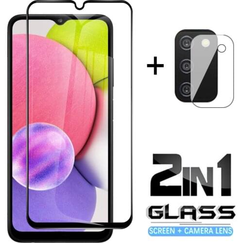 Screen Camera Lens Protector For Samsung Galaxy A03S Full Cover Tempered Glass Case For Samsung A03S A 03S 6.5" Protective Film