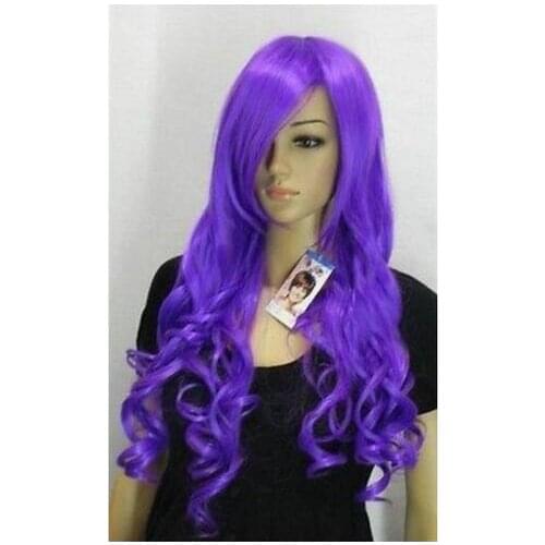 Zhaoxia++07822@Q8@* +++New Long Purple Cosplay Party Curly Fashion Wig