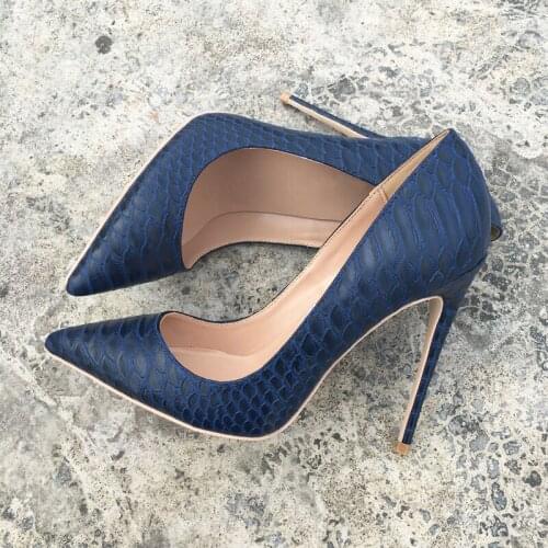Free shipping fashion women pumps snake printed navy leather pointed toe high heels shoes pumps 12cm 10cm 8cm Stiletto