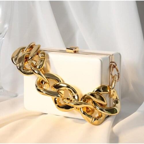 Hot Sale Box Clutch Purse Elegant Black Evening Bags Wedding Party Clutch Handbag Chain Shoulder Bags