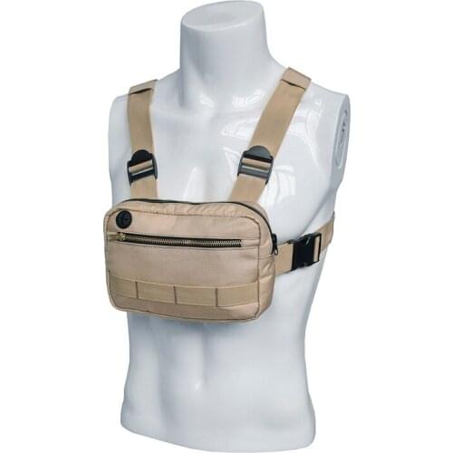 Small Hip Hop Streetwear Vest Military Chest Bag for Men Functional Waist Packs Adjustable Pockets Waistcoat Fashion Chest Rig