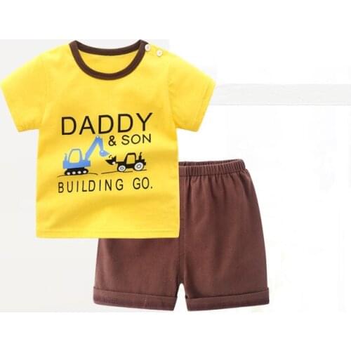 ZWF1164 Boy Summer Clothes Toddler Girls Tops T-shirt Short Pants Casual Outfits Children Clothes Kids Clothing Cotton Clothes